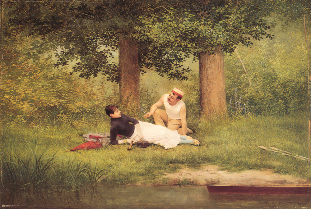 The Flirtation by Georges Croegaert, 1885